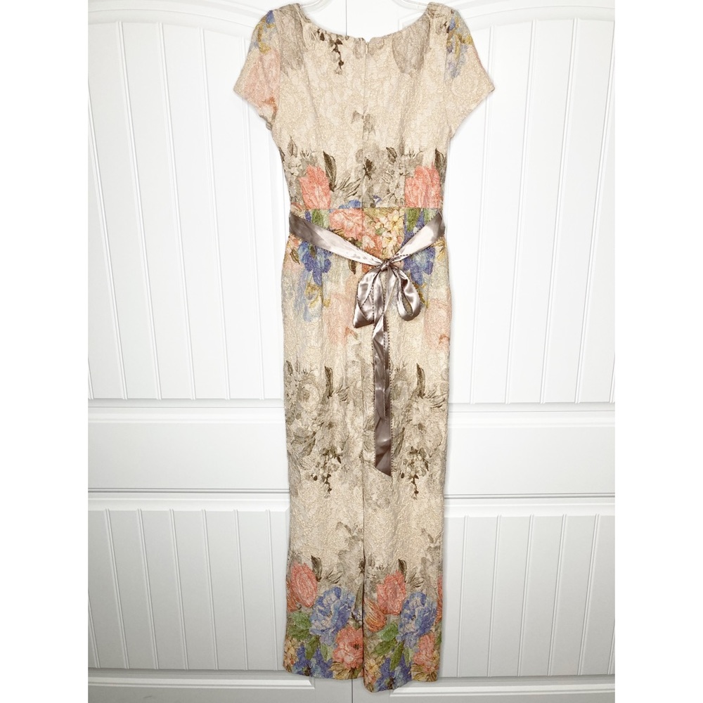 BHLDN Adrianna Papell Melinda Floral Matelasse Column Gown 6 MOB - Picture 5 of 7